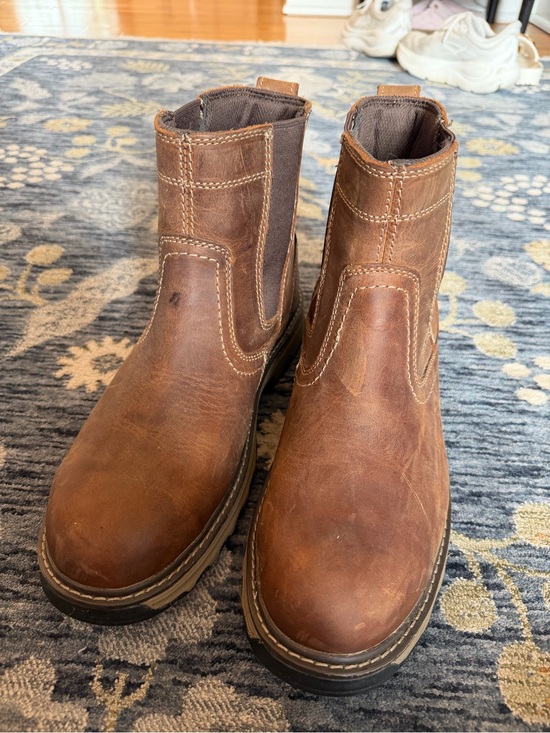 Caterpillar Brown Leather Chelsea Work Boots main image 4